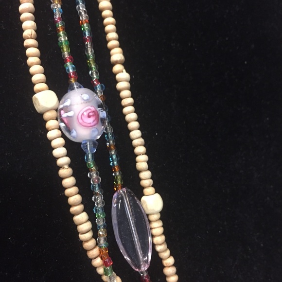 2 LOTS necklaces long tiny beaded long colorful - Picture 5 of 8